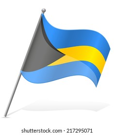 flag of Bahamas vector illustration isolated on white background