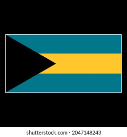 
Flag of The Bahamas vector illustration on black background