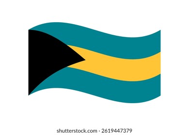 Flag of Bahamas. Bahamas wavy flag digital vector illustration. Fluttering flag.