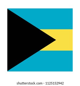 Flag of Bahamas,Bahamas flag Vector Square Icon - Illustration, Flag of Bahamas. Abstract concept, icon, square, button. Raster illustration on white background.