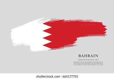 Flag of Bahrain, brush stroke background
