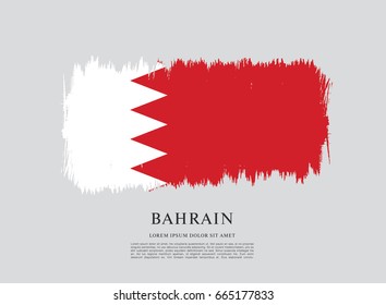 Flag of Bahrain, brush stroke background