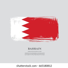 Flag of Bahrain, brush stroke background