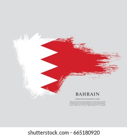 Flag of Bahrain, brush stroke background