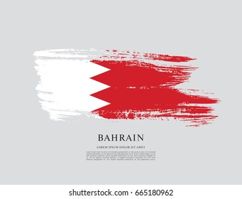 Flag Of Bahrain, Brush Stroke Background