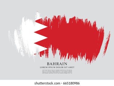 Flag of Bahrain, brush stroke background