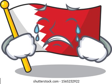 Flag bahrain cartoon with in crying character