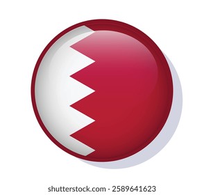 Flag Bahrain circle round frame vector design