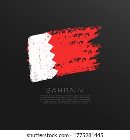 Bandera de Bahréin en el paso del pincel de Grunge : Ilustración vectorial
