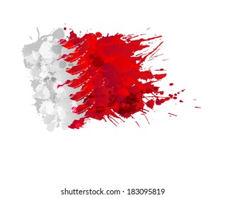 Flag of Bahrain made of colorful splashes