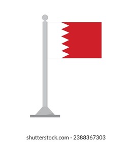 Flag of Bahrain on flagpole isolated