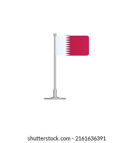 flag of Bahrain. flag Bahrain on flagpole. vector icon isolated on white background