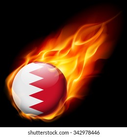 Flag of Bahrain as round glossy icon burning in flame