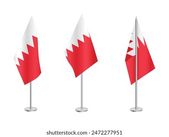 Flag of Bahrain with silver pole