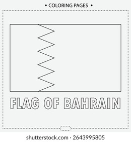Bandera de Bahrein Diseño de Vector, Dibujos para colorear