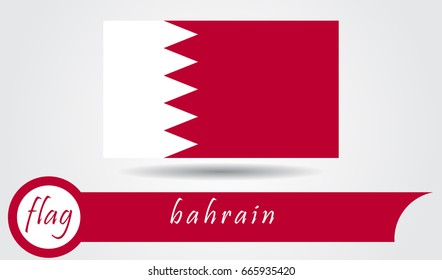 flag of bahrain vector eps 10. design flat with name