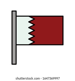 flag of bahrain vector icon logo illustration on white background. Perfect use for website, pattern, design, etc.
