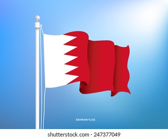 Flag of Bahrain, vector illustration