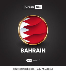 Flag of Bahrain vector illustration. Asia Flag 3D EPS10