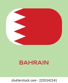 Flag Of Bahrain, Bahrain flag vector illustration, Bahrain flag in rounded corner.