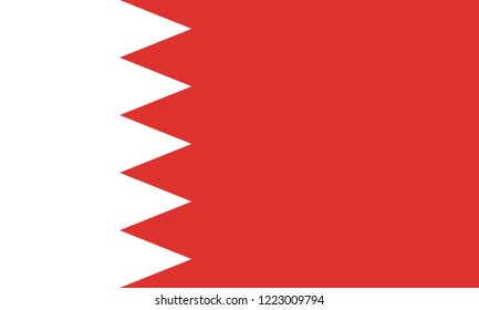 Flag of Bahrain. Vector flag with official colors and correct proportion