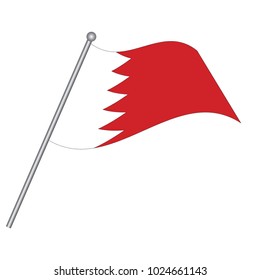 Flag of Bahrain , Bahrain flag waving isolated vector illustration.