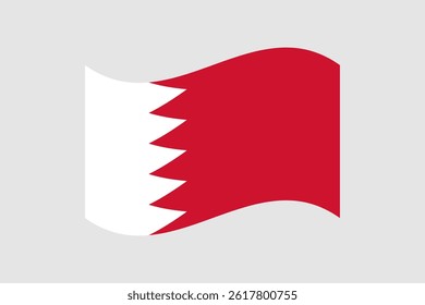 Flag of Bahrain. Bahrain wavy flag digital vector illustration. Fluttering flag.