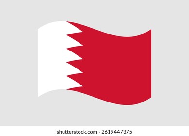 Flag of Bahrain. Bahrain wavy flag digital vector illustration. Fluttering flag.