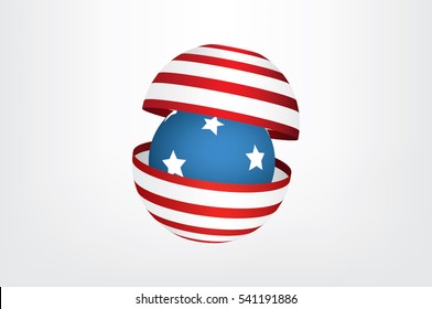 flag ball vector icon.