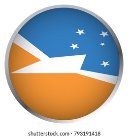 Flag of Bandera de la Provincia de Tierra del Fuego (Round icon)