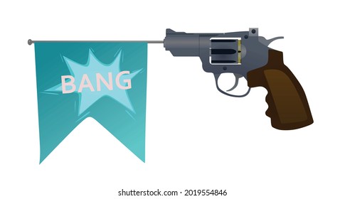 Flag Bang And Gun. Vector