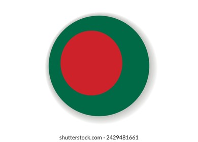Flag of Bangladesh. Bangladeshi national symbol in official colors. Template icon. Abstract vector background. Round glass light ball, 3D big bubble, sphere.