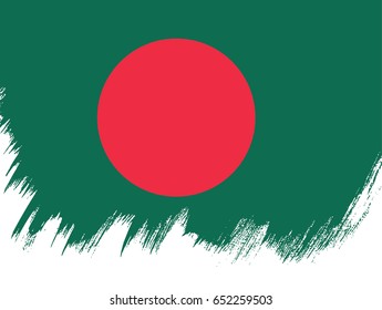 Flag of Bangladesh, brush stroke background