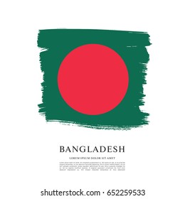 Flag of Bangladesh, brush stroke background