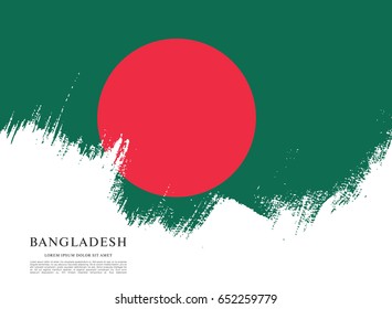 Flag of Bangladesh, brush stroke background