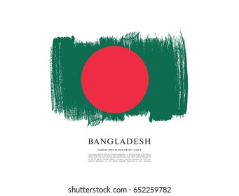 Flag of Bangladesh, brush stroke background