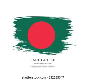 Flag of Bangladesh, brush stroke background