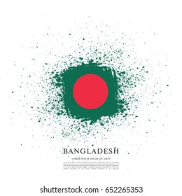 Flag of Bangladesh, brush stroke background