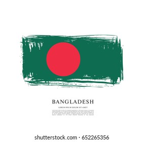 Flag of Bangladesh, brush stroke background