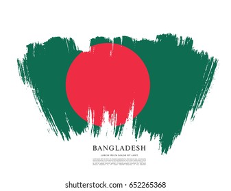 Flag of Bangladesh, brush stroke background