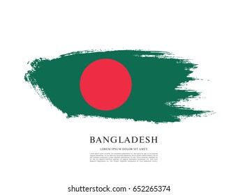 Flag Bangladesh Brush Stroke Background Stock Vector (Royalty Free ...