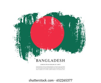 Flag of Bangladesh, brush stroke background