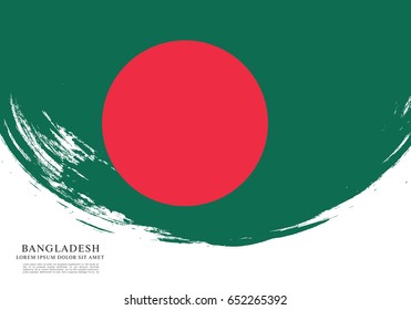 Flag of Bangladesh, brush stroke background