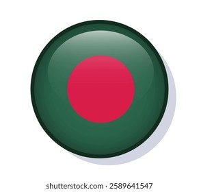 Flag Bangladesh circle round frame vector design
