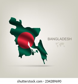 Flag of Bangladesh as a country with a shadow