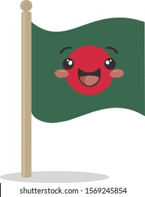 Flag of Bangladesh. cute vector illustration for sticker