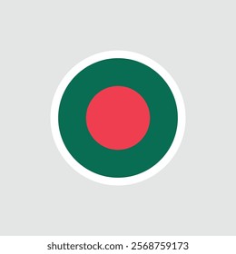 Flag of Bangladesh. Green flag with a red circle. National symbol of the People's Republic of Bangladesh.