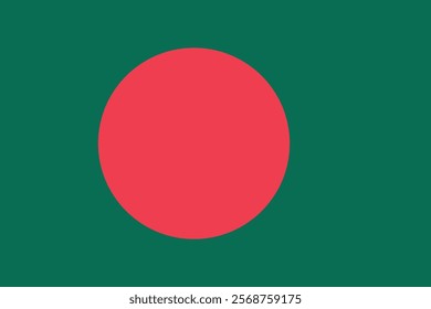 Flag of Bangladesh. Green flag with a red circle. National symbol of the People's Republic of Bangladesh.