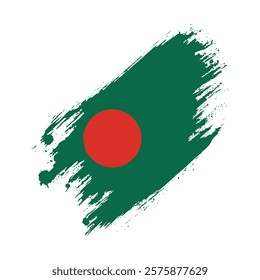 Flag of Bangladesh Grunge Brush Stroke Style Vector