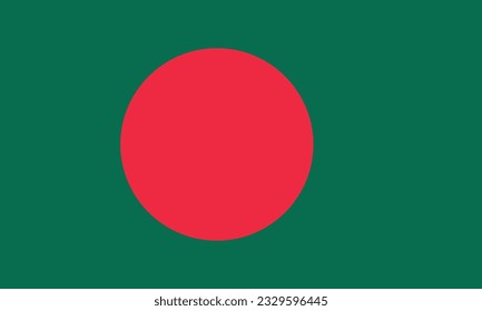 The flag of Bangladesh. Flag icon. Standard color. Standard size. A rectangular flag. Computer illustration. Digital illustration. Vector illustration.